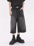 Шорты джинсовые черные для парня Baggy Модно 164-185 240525 фото
