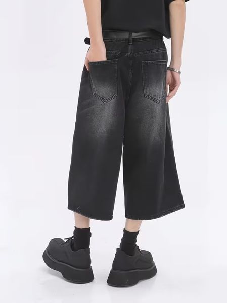 Шорти джинсові чорні для хлопця Baggy Модно 164-185 240525 фото