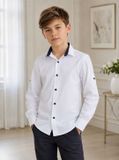 Стильная белая рубашка для мальчика с контрастными деталями Lagard Kids 116-164 160826 фото