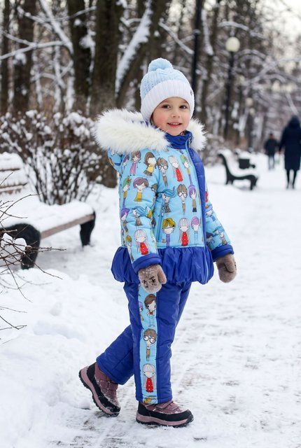 Дитячий зимовий костюм куртка з комбінезоном для дівчинки Ляльки 2809163 фото