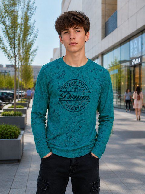 Лонгслів реглан для хлопчика підлітка Denim 300824 фото